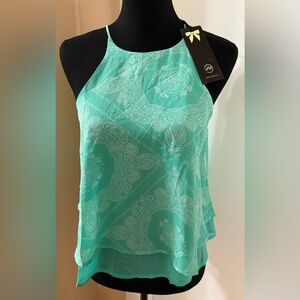 Iris Teal Paisley Halter Top